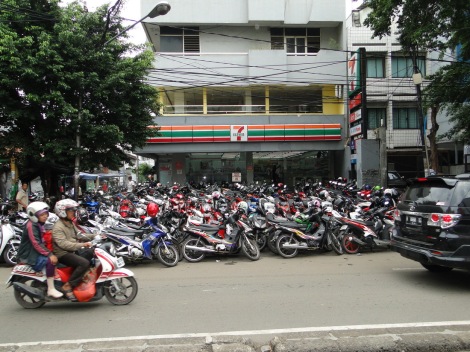 Džakarta, Jakarta, motoroleriai, traffic, kamštis, eismas